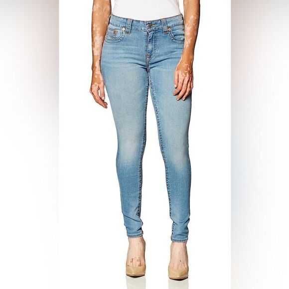 True Religion Women's Jennie Mid Rise Curvy Fit Skinny Ankle Jean Sky Light 29 - Picture 3 of 4